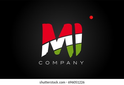 MI M I letter logo combination alphabet vector creative company icon design template modern