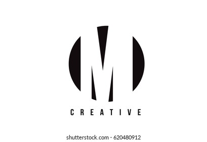 MI M I White Letter Logo Design with Circle Background Vector Illustration Template.