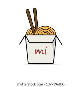 Mi Mie noodle cup vector