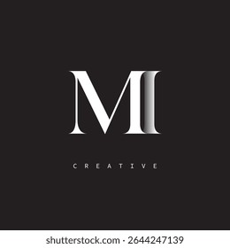 MI Monogram Logo Mínimo Elegante Letra marca para Luxo, Moda   Marcas criativas	
