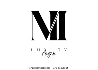 Letra Serif MI Monogram Tipografia Logotipo para identidade de marca premium elegante