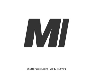 MI Techno Editable Font Logo For Corporate Branding. Bold, Futuristic Design With Unique Typographic Ideas. Minimal Custom Type And Dynamic Letter Variations For Promotion, Printing, And Book Titles