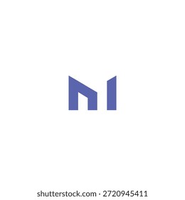 Ilusão de vetor de logotipo de ícone de linha de tecnologia MI