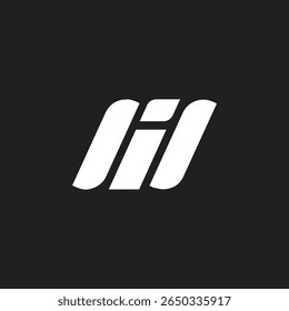Projeto do logotipo da letra vetorial do MI.