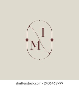 MI wedding classic in elegant monogram with high quality professional design that will print well