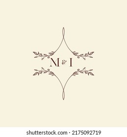MI wedding initial logo letters in high quality professional design that will print well across any print media