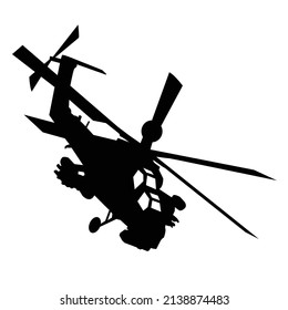 Mi28 modern russian attack helicopter silhouette vector design