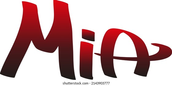 Mia Female Name Street Art Design Stock Vector (Royalty Free ...