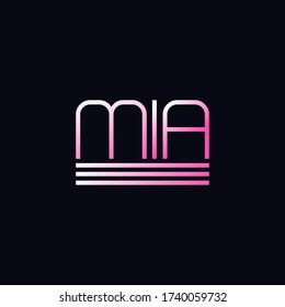 MIA Logo. Feminine Logo. Letter Logo Wordmark Logo.