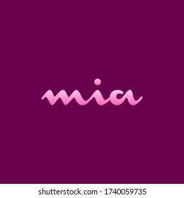 MIA Logo. Feminine Logo. Letter Logo Wordmark Logo.