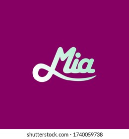 MIA Logo. Feminine Logo. Letter Logo Wordmark Logo.