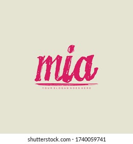 MIA Logo. Feminine Logo. Letter Logo Wordmark Logo.