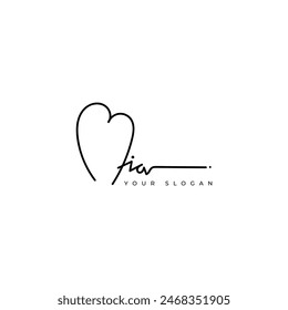 Mia name signature logo vector design