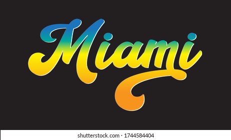miami, amazing gradient typography. Vector design
