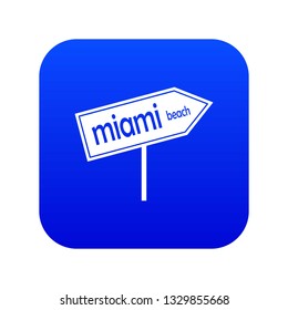 Miami arrow post sign icon digital blue for any design isolated on white vector illustration