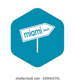Miami arrow post sign icon in simple style isolated on white background