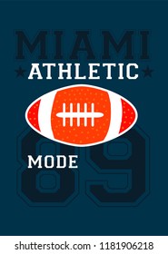 miami athletic mode,t-shirt design vector illustration