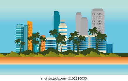 miami beach cityscape scene