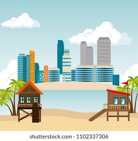 miami beach cityscape scene