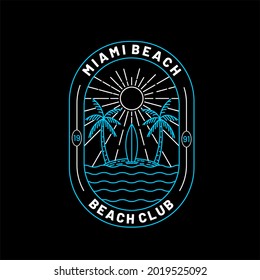 Surfing Party Wave Miami Beach Since Stock Vector (Royalty Free) 1745409302