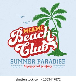 Miami Beach Club - Tee Design For Printing