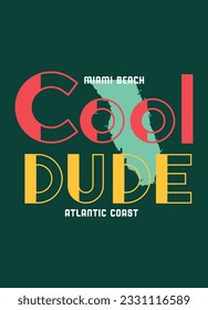 miami beach cool dude,t-shirt design fashion vector