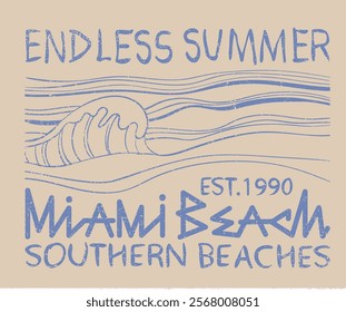 Miami beach design. Summer vibes artwork. Sunshine paradise graphic print design. Surf club design. Beach modern abstract art. Enjoy beach life. Endless summer artwork. 