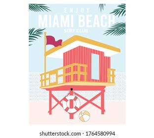 Miami beach design t-shirt  artwork 