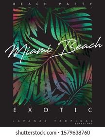 miami beach exotic leaves tshirt graphic prints