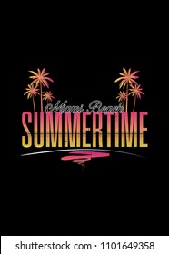 miami beach florida palm tree summertime beach colorful distress vacations apparel