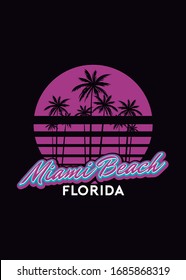 miami beach florida sunset palm tree beach apparel