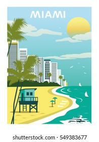 Miami Beach. Florida.Vector