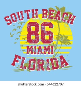 miami beach graphic design vector art