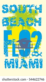 miami beach graphic design vector art