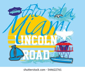 miami beach graphic design vector art