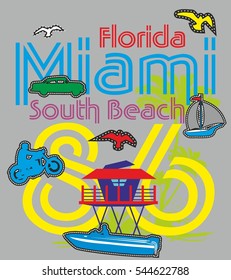 miami beach graphic design vector art