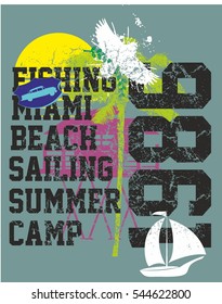 miami beach graphic design vector art