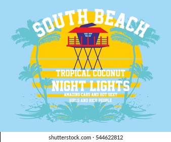 miami beach graphic design vector art
