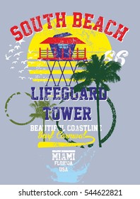 miami beach graphic design vector art