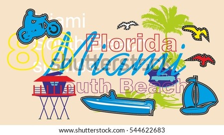 miami beach graphic design vector art