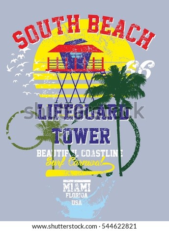 miami beach graphic design vector art