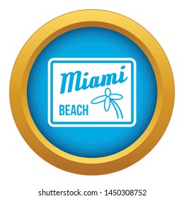 Miami beach icon blue vector isolated on white background for any design