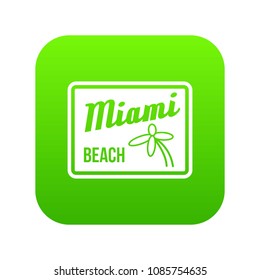 Miami beach icon digital green for any design isolated on white vector illustration