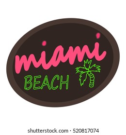 Miami beach logo. Cartoon illustration of miami beach vector logo for web