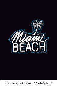 miami beach palm tree lettering