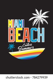miami beach poster design summer vector colorful palm tree