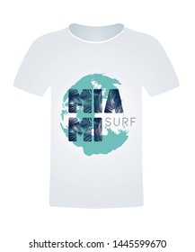 miami beach surf blue wave effect t shirt graphic design global swatches.