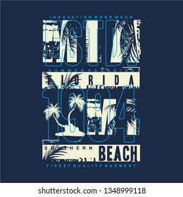 miami beach text frame graphic design typography vector for printed t shirt