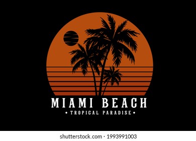 miami beach tropical paradise silhouette design