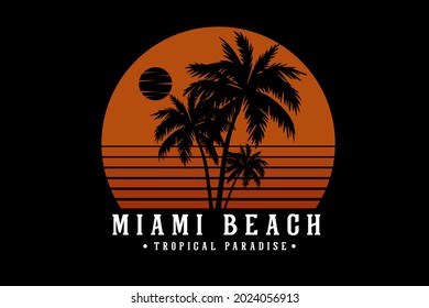 miami beach tropical paradise silhouette design